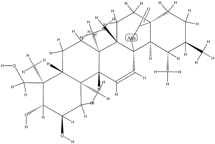 2α,3β,23-Trihydroxy-13,28-epoxyurs-11-ene-28-one Struktur