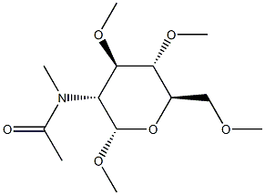 Methyl 2-[acetyl(methyl)amino]-3-O,4-O,6-O-trimethyl-2-deoxy-α-D-glucopyranoside Struktur