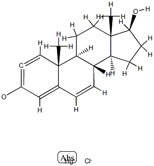 Chloro[17β-hydroxy-3-oxoandrosta-1,4,6-trien-2-yl]mercury(II) Struktur