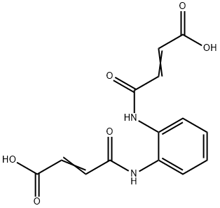 (E)-4-(2-{[(E)-4-hydroxy-4-oxo-2-butenoyl]amino}anilino)-4-oxo-2-butenoic acid Struktur