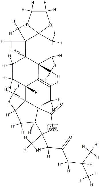 (20ξ)-3,3-[1,2-Ethanediylbis(oxy)]-20-hydroxy-23-oxo-5α-lanost-9(11)-en-18-oic acid γ-lactone Struktur