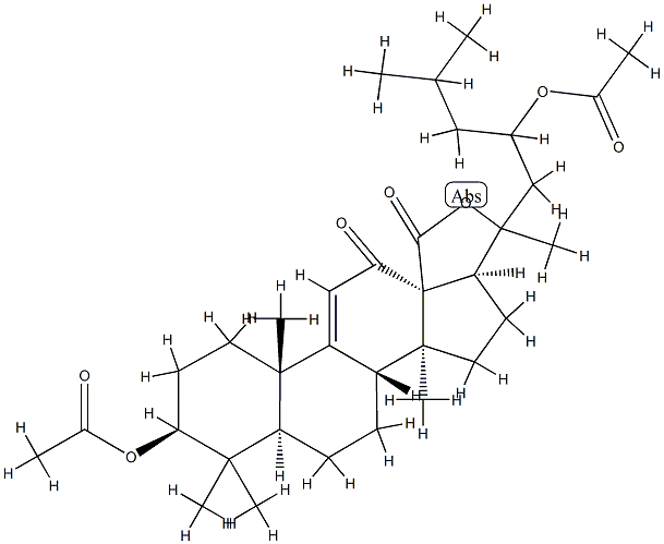 (20ξ)-3β,23-Bis(acetyloxy)-20-hydroxy-12-oxo-5α-lanost-9(11)-en-18-oic acid γ-lactone Struktur