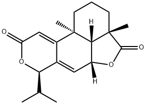 (3aS)-1,2,3,3aβ,5aβ,7,10b,10cβ-Octahydro-3a,10bα-dimethyl-7β-isopropyl-4H,9H-furo[2',3',4':4,5]naphtho[2,1-c]pyran-4,9-dione Struktur