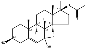 (3β,17β)-7,17-Dimethylandrost-5-ene-3,7,17-triol 17-Acetate Struktur