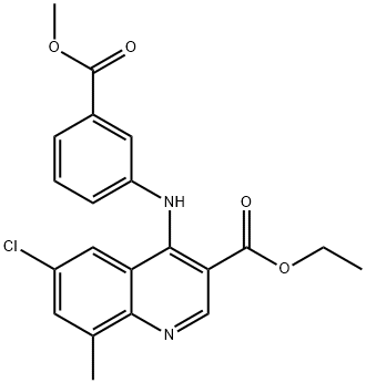 ethyl 6-chloro-4-[3-(methoxycarbonyl)anilino]-8-methyl-3-quinolinecarboxylate Struktur