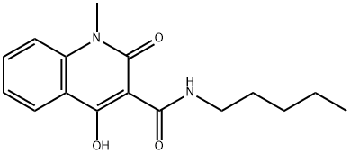 4-hydroxy-1-methyl-2-oxo-N-pentyl-1,2-dihydro-3-quinolinecarboxamide Struktur