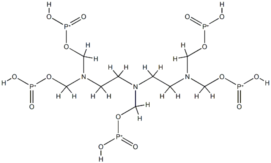 Phosphonic acid, ((((hydroxyphosphinyl)oxy)methyl)imino)bis((2,1-ethan ediylnitrilo)bis(methylene)) ester Struktur