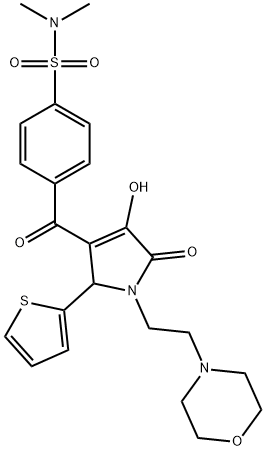 4-{[4-hydroxy-1-[2-(4-morpholinyl)ethyl]-5-oxo-2-(2-thienyl)-2,5-dihydro-1H-pyrrol-3-yl]carbonyl}-N,N-dimethylbenzenesulfonamide Struktur