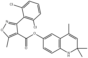 2,2,4-trimethyl-1,2-dihydroquinolin-6-yl 3-(2,6-dichlorophenyl)-5-methylisoxazole-4-carboxylate Struktur