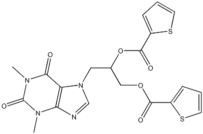 2-Thiophenecarboxylate de 7-(2,3-dihydroxypropyl)theophylline [French] Struktur