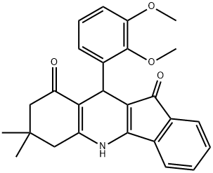 10-(2,3-dimethoxyphenyl)-7,7-dimethyl-6,7,8,10-tetrahydro-5H-indeno[1,2-b]quinoline-9,11-dione Struktur