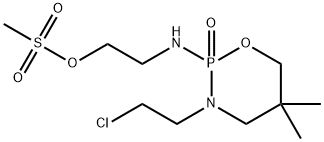 3-(2-chloroethyl)-5,5-dimethyl-N-(2-methylsulfonyloxyethyl)-2-oxo-1-ox a-3-aza-2$l^{5}-phosphacyclohexan-2-amine Struktur