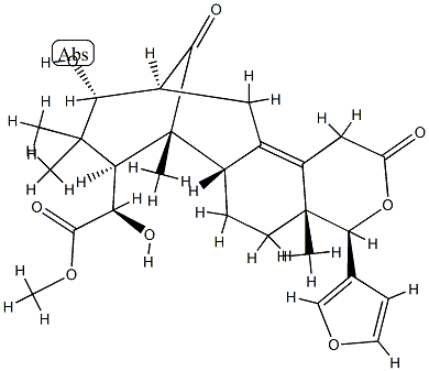 (αR,4R)-4-(3-Furyl)-1,4,4a,5,6,6aβ,7,8,9,10,11,12-dodecahydro-α,10α-dihydroxy-4aβ,7,9,9-tetramethyl-2,13-dioxo-7β,11β-methano-2H-cycloocta[f][2]benzopyran-8β-acetic acid methyl ester Struktur