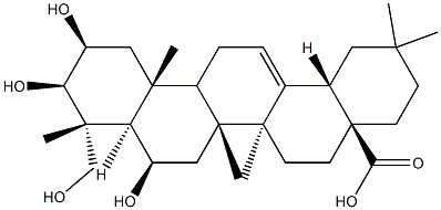 (4R)-2β,3β,6β,23-Tetrahydroxyolean-12-en-28-oic acid Struktur