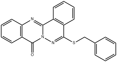 5-(benzylthio)-8H-phthalazino[1,2-b]quinazolin-8-one Struktur