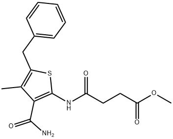 methyl 4-{[3-(aminocarbonyl)-5-benzyl-4-methyl-2-thienyl]amino}-4-oxobutanoate Struktur