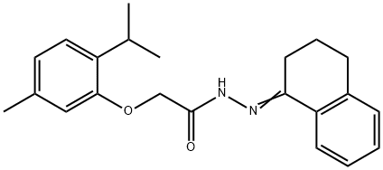 N'-[3,4-dihydro-1(2H)-naphthalenylidene]-2-(2-isopropyl-5-methylphenoxy)acetohydrazide Struktur