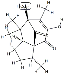 (3R)-1,2,3,7,8,8aβ-Hexahydro-5,7β-dihydroxy-3,6,8,8-tetramethyl-3aα,7-methano-4H-azulene-4,9-dione Struktur