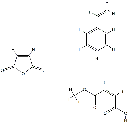 2-Butenedioic acid (Z)-, monomethyl ester, polymer with ethenylbenzene and 2,5-furandione, sodium salt Struktur