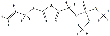 dimethoxy-[(5-prop-2-enylsulfanyl-1,3,4-thiadiazol-2-yl)methylsulfanyl ]-sulfanylidene-phosphorane Struktur