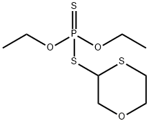 O,O-Diethyl S-(1,4-oxathian-3-yl) =phosphorodithioate Struktur