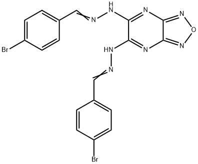 4-bromobenzaldehyde {6-[2-(4-bromobenzylidene)hydrazino][1,2,5]oxadiazolo[3,4-b]pyrazin-5-yl}hydrazone Struktur