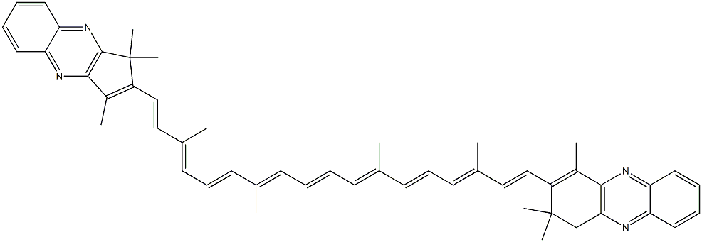 1,2-Dihydro-2,2,4-trimethyl-3-[(1E,3E,5E,7E,9E,11E,13E,15E,17E)-3,7,12,16-tetramethyl-18-(1,1,3-trimethyl-1H-cyclopenta[b]quinoxalin-2-yl)-1,3,5,7,9,11,13,15,17-octadecanonenyl]phenazine Struktur