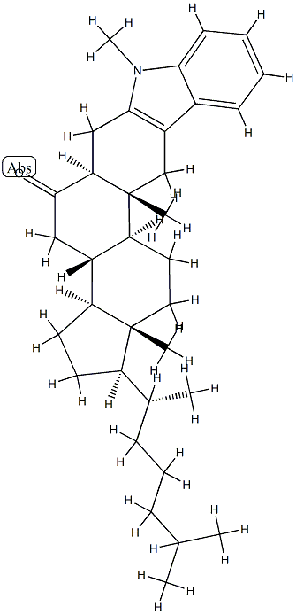 1'-Methyl-1'H-5α-cholest-2-eno[3,2-b]indol-6-one Struktur