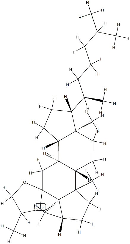 3α,5-Cyclo-5α-cholestan-6-one 1-methyl-1,2-ethanediyl acetal Struktur