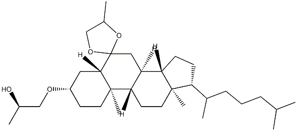 3β-(2-Hydroxypropoxy)-5α-cholestan-6-one 1,2-propanediyl acetal Struktur