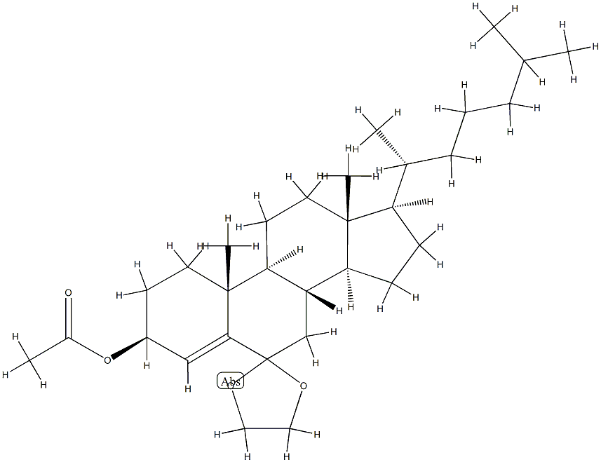 3β-(Acetyloxy)cholest-4-en-6-one ethylene acetal Struktur