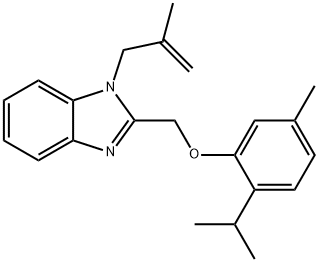 2-isopropyl-5-methylphenyl [1-(2-methyl-2-propenyl)-1H-benzimidazol-2-yl]methyl ether Struktur