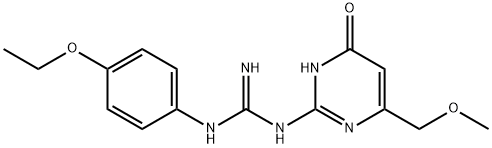 N''-(4-ethoxyphenyl)-N-[6-(methoxymethyl)-4-oxo-1,4-dihydro-2-pyrimidinyl]guanidine Struktur