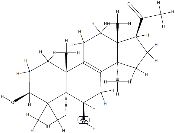 3β,6β-Dihydroxy-4,4,14-trimethyl-5α-pregn-8-en-20-one Struktur