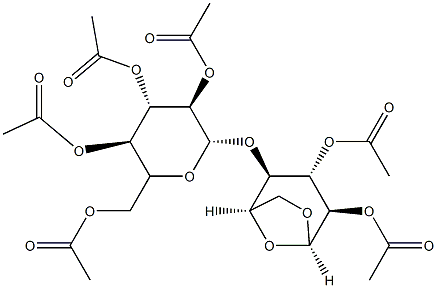 2,3,2',3',4',6'-Hexa-O-acetyl-1,6-anhydro-b-D-cellobiose Struktur