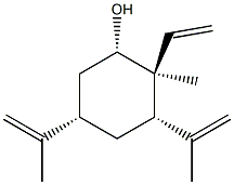 (1S)-2-Methyl-3α,5α-diisopropenyl-2β-vinylcyclohexanol Struktur