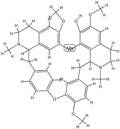 (1ξ,1'ξ)-6,6',12-Trimethoxy-2,2'-dimethylberbaman-7-ol Struktur