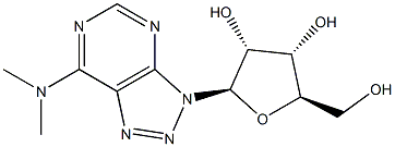 3-(β-D-Ribofuranosyl)-7-(dimethylamino)-3H-1,2,3-triazolo[4,5-d]pyrimidine Struktur