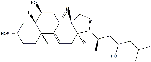 5α-Cholest-9(11)-ene-3β,6α,23-triol Struktur