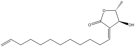 (4S)-3-[(1Z)-11-Dodecen-1-ylidene]-4,5-dihydro-4α-hydroxy-5β-methylfuran-2(3H)-one Struktur