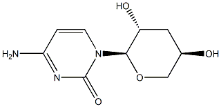 4-Amino-1-(3-deoxy-α-L-threo-pentopyranosyl)pyrimidin-2(1H)-one Struktur