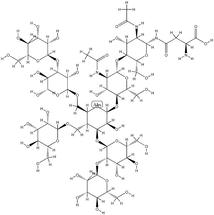 (mannose)6-(N-acetylglucosamine)2-asparagine Struktur