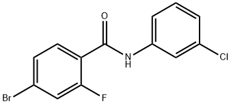 4-bromo-N-(3-chlorophenyl)-2-fluorobenzamide Struktur