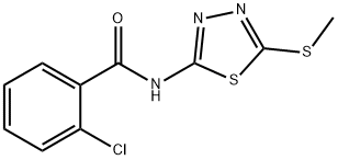 2-chloro-N-[5-(methylthio)-1,3,4-thiadiazol-2-yl]benzamide Struktur