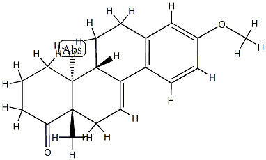 14-Hydroxy-3-methoxy-D-homoestra-1,3,5(10),9(11)-tetren-17a-one Struktur