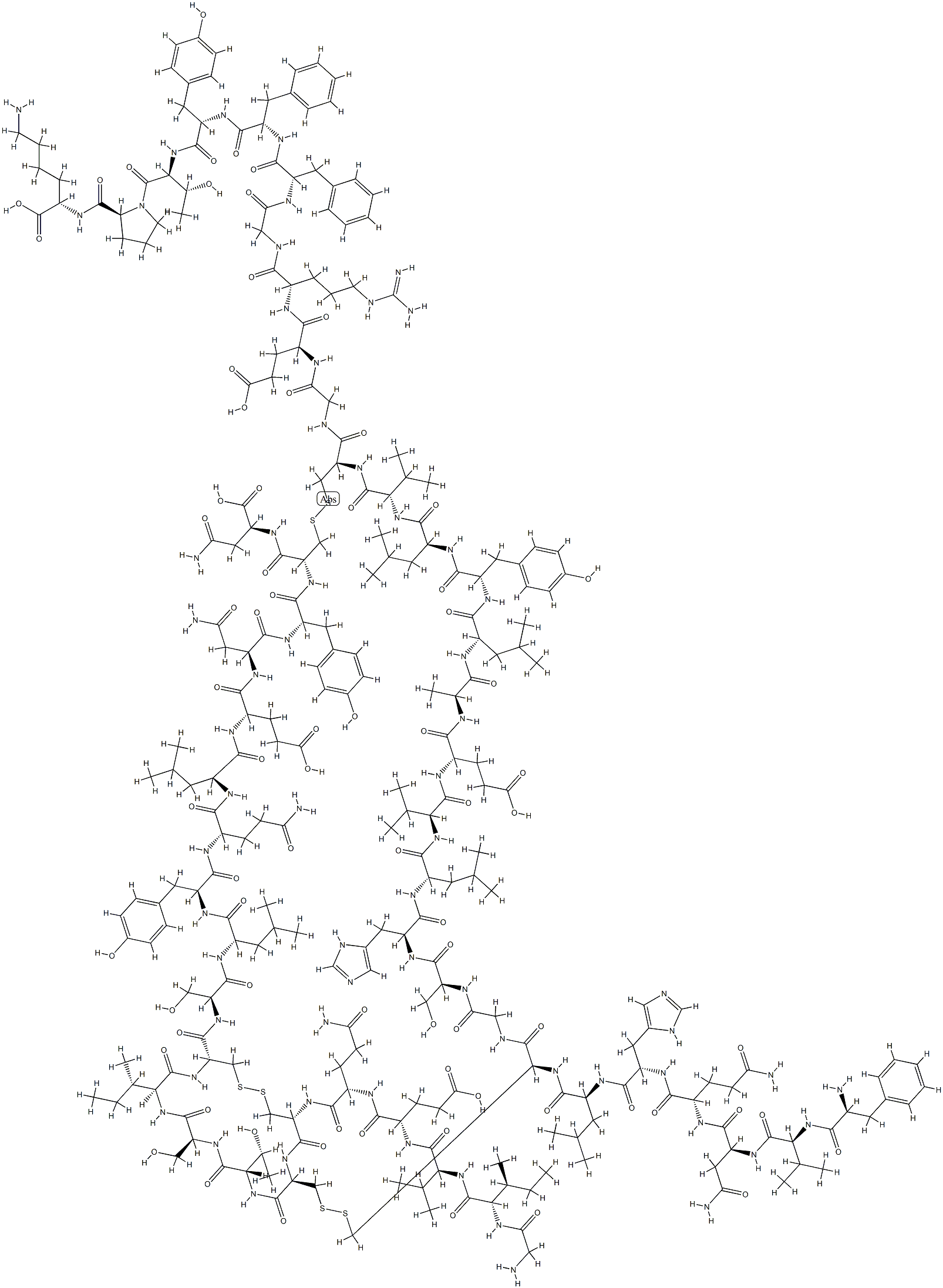 insulin, single chain des-(B30)- Structure