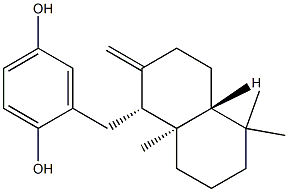 2-[[(1R,4aβ)-Decahydro-5,5,8aα-trimethyl-2-methylenenaphthalen-1α-yl]methyl]-1,4-benzenediol Struktur