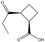 Cyclobutanecarboxylic acid, 2-(1-oxopropyl)-, (1R,2S)-rel- (9CI) Struktur