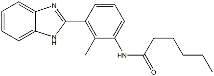 N-[3-(1H-benzimidazol-2-yl)-2-methylphenyl]hexanamide Struktur