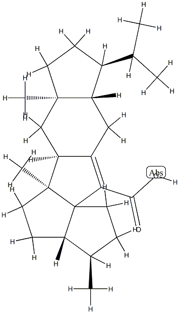 (3R,11aS)-2,3,3aβ,4,5,5a,5bα,6,6a,7,8,9,9aβ,10-Tetradecahydro-3β,5aα,6aα-trimethyl-9β-isopropyl-1H-pentaleno[1,6a-a]-s-indacene-11-carboxylic acid Struktur